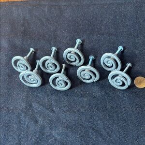 Set of 8 Decorative Spiral Drawer Pulls with Pewter Look